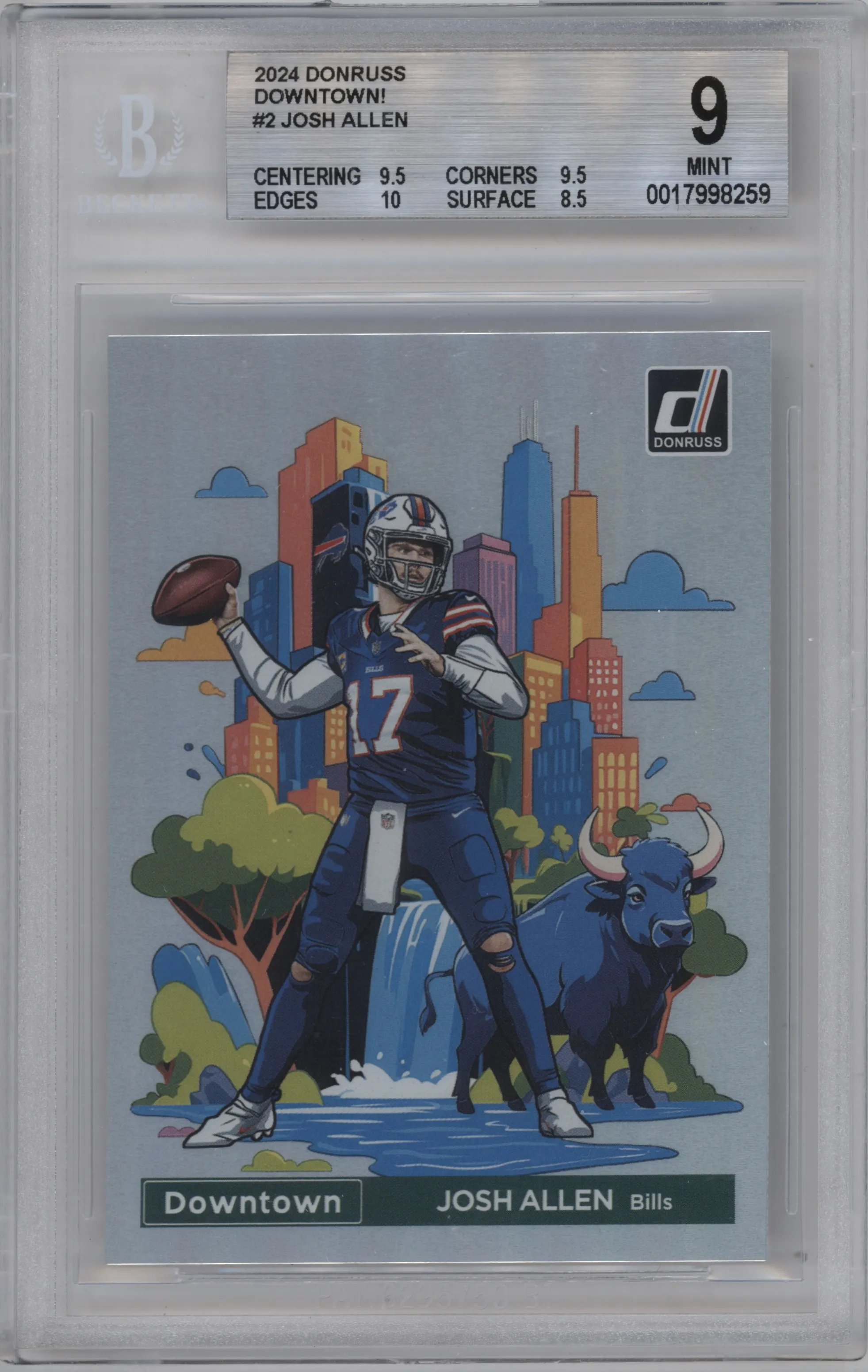 2024 Donruss Downtown Josh Allen #2 BGS 9
