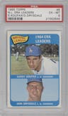 Sandy Koufax/Don Drysdale from the 1965 Topps set graded by PSA and given an overall grade of 6.