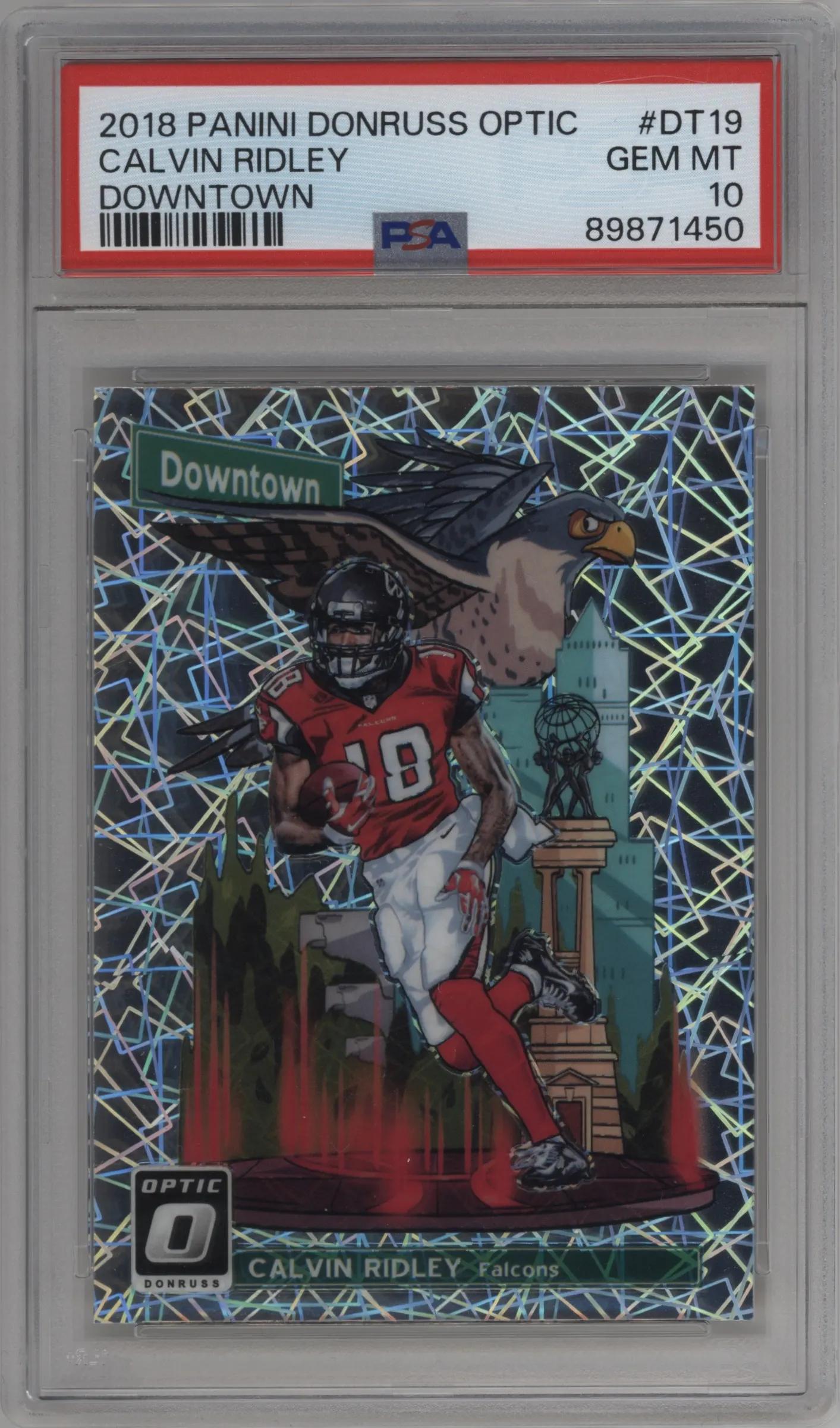 2018 Panini Donruss Optic Downtown Calvin Ridley #DT-19 PSA 10