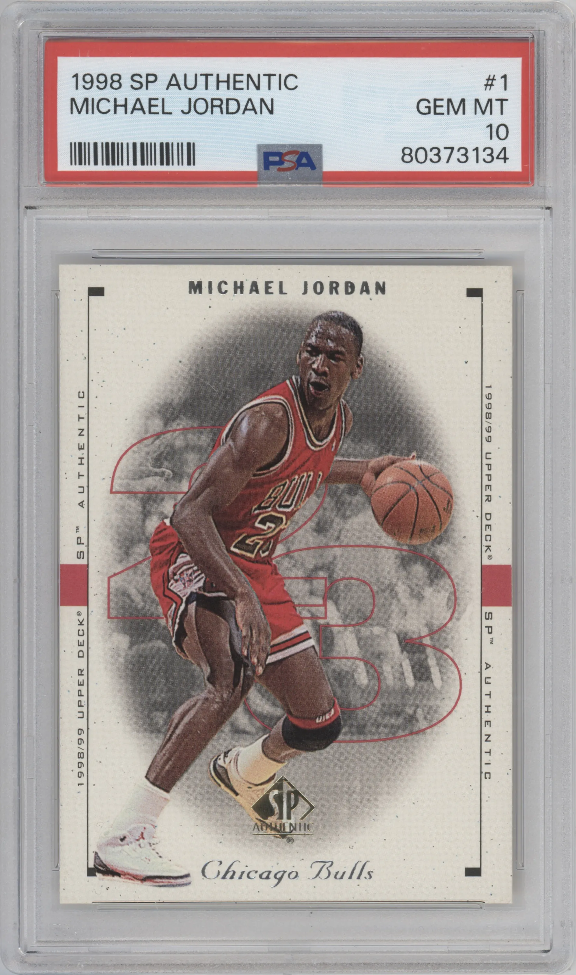 1998 SP Authentic Michael Jordan #1 PSA 10