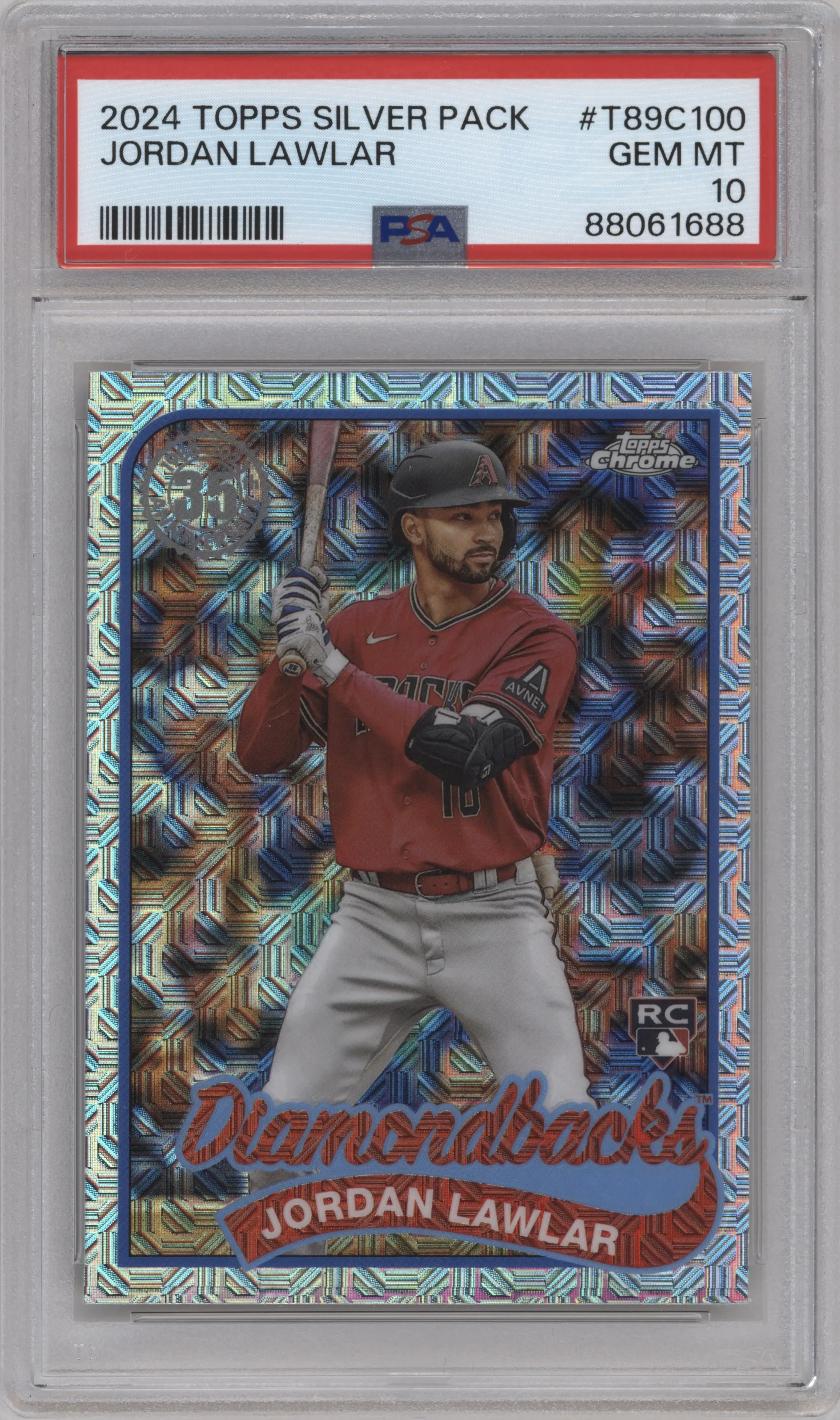 2024 Topps Series 1 Silver Pack 1989 Chrome Jordan Lawlar PSA 10