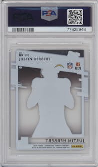 Justin Herbert from the 2020 Panini Chronicles set graded by PSA and given an overall grade of 10.