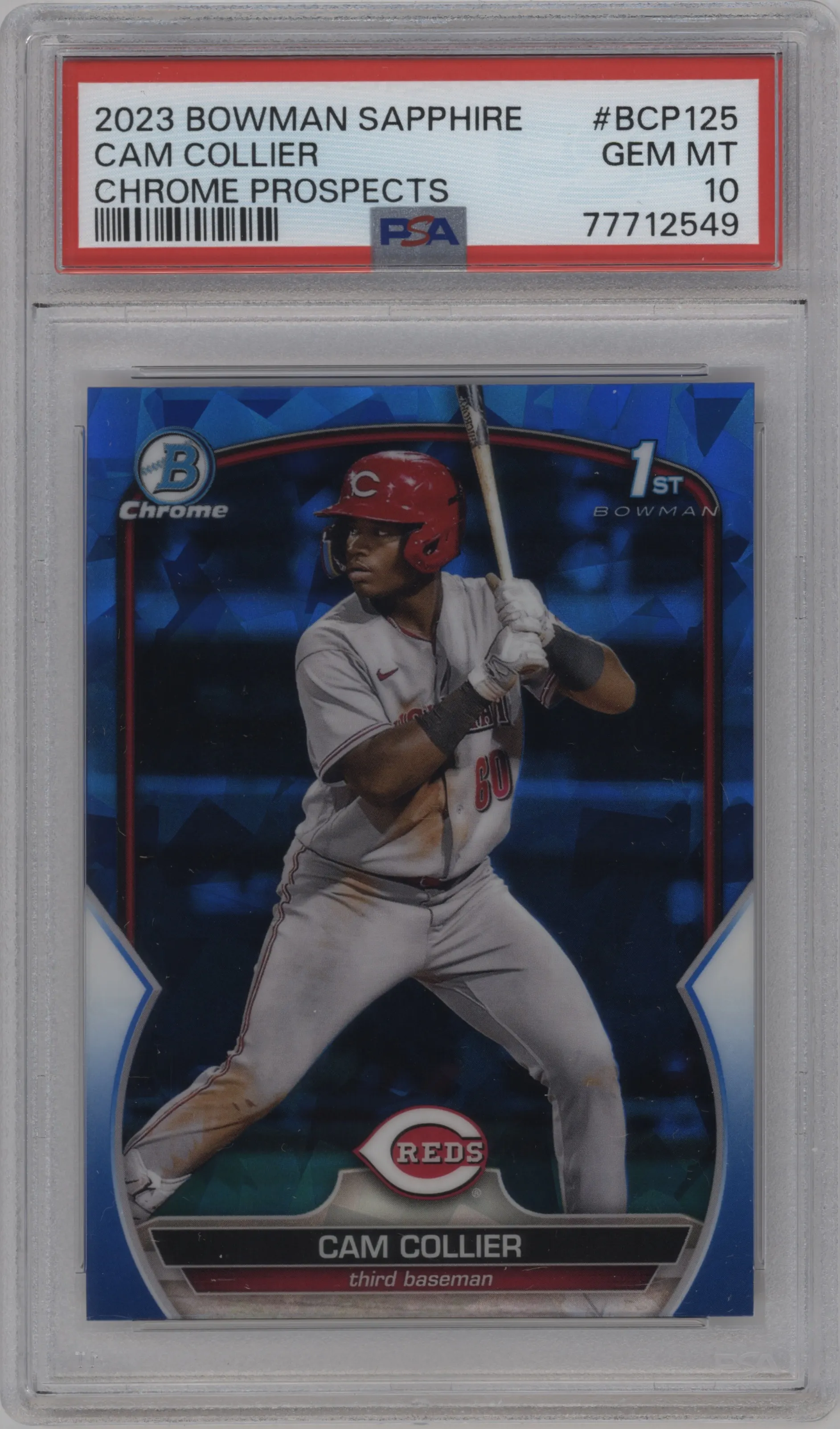 2023 Bowman Sapphire Edition Chr.Pros. Cam Collier PSA 10
