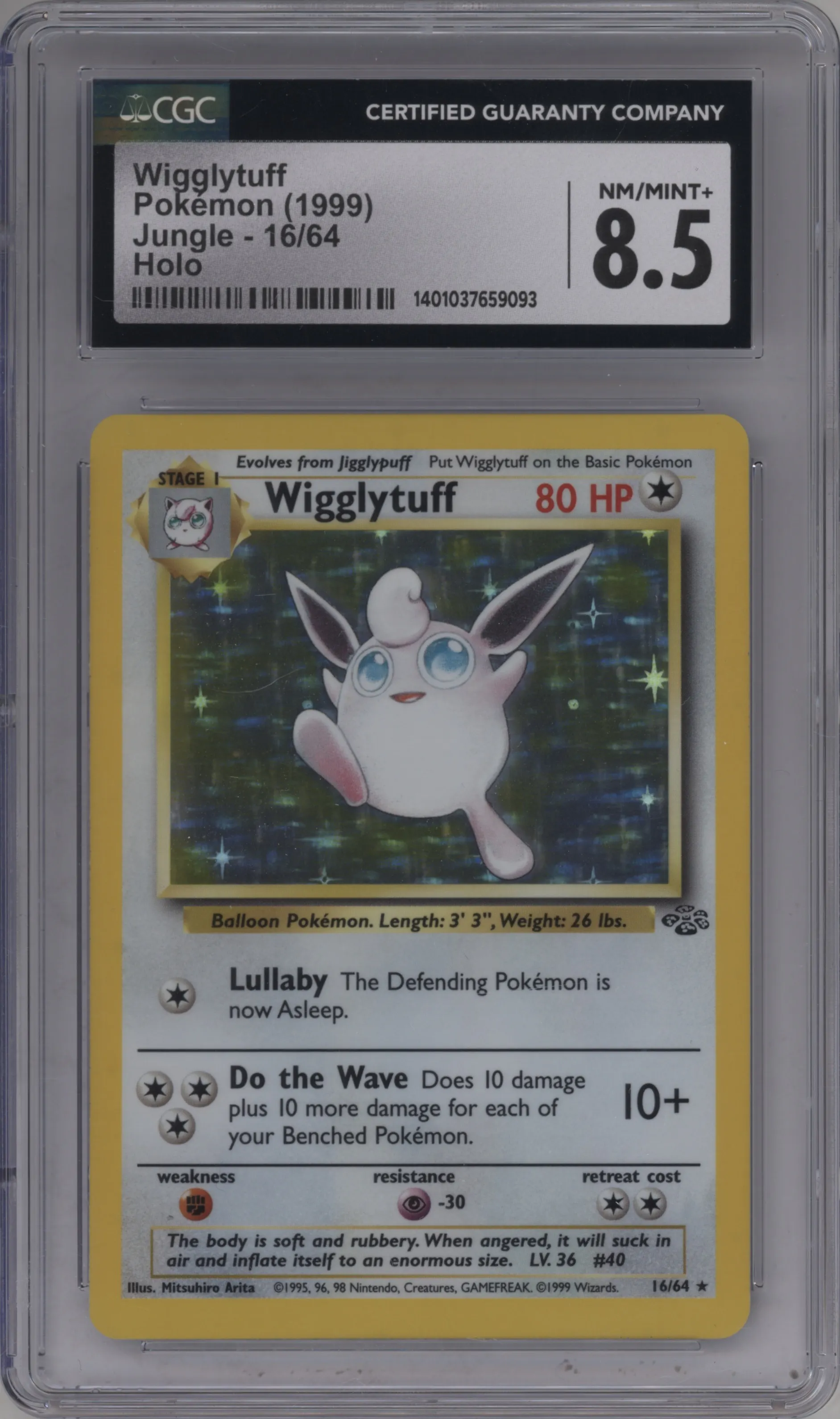 1999 Pokemon Jungle Wigglytuff #16 CGC 8.5
