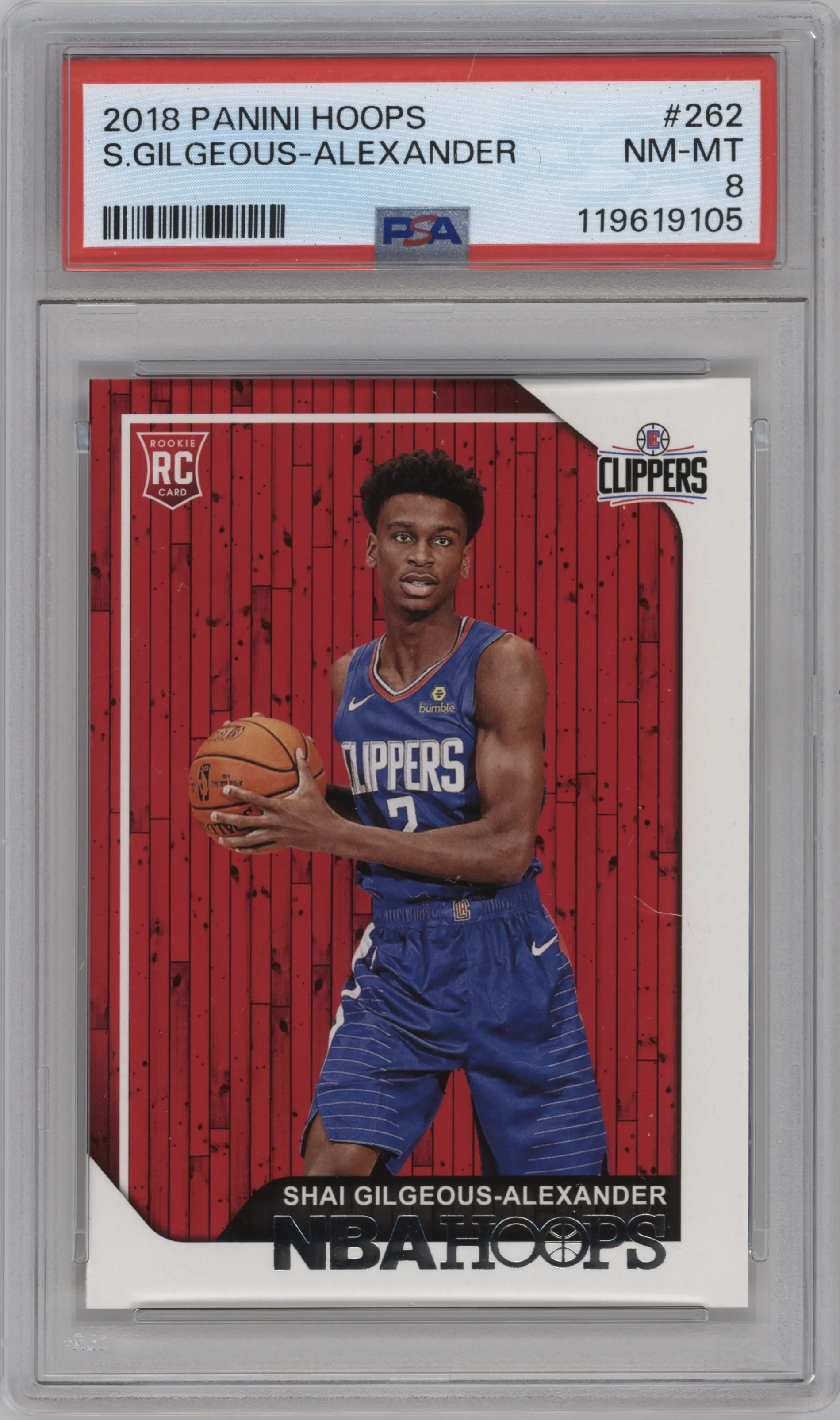 2018 Panini NBA Hoops Shai Gilgeous-Alexander #262 PSA 8