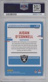Aidan O'Connell from the 2023 Panini Donruss set featuring a Holo parallel graded by PSA and given an overall grade of 9.