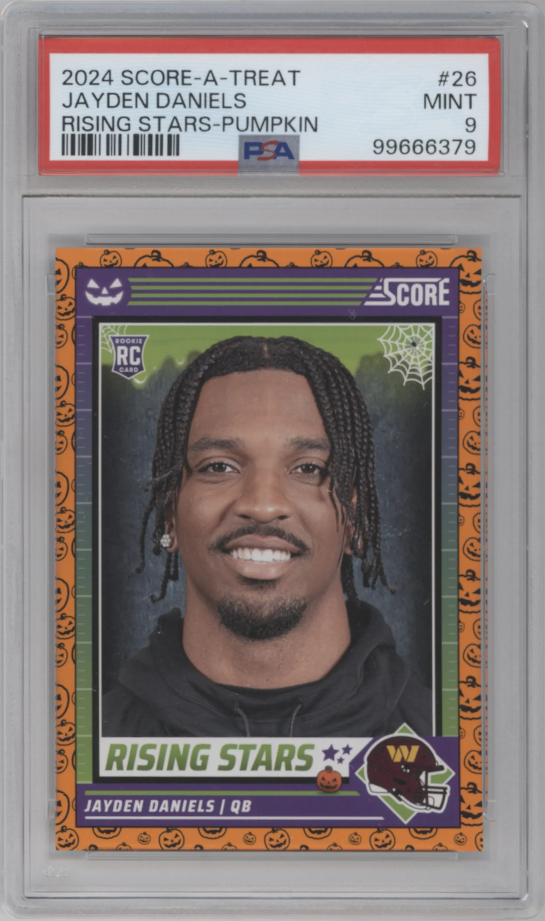 2024 Score-a-Treat Rising Stars Jayden Daniels Pumpkin PSA 9