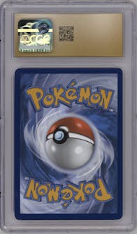 Rayquaza from the 2020 Pokemon SWSH set featuring a 2024 Crown Zenith Premium Collection Sea & Sky parallel graded by CSG and given an overall grade of 10.