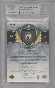 Paul Pierce from the 2005-06 Upper Deck Exquisite Collection  set graded by Beckett and given an overall grade of 9.