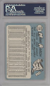 Hank Aaron from the 1965 Topps set graded by PSA and given an overall grade of 4.