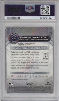 Spencer Torkelson  from the 2022 Bowman Sterling set graded by PSA and given an overall grade of 10.