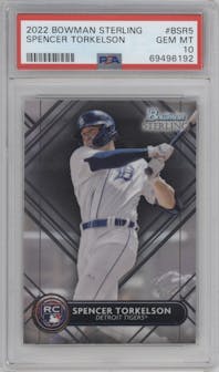 Spencer Torkelson  from the 2022 Bowman Sterling set graded by PSA and given an overall grade of 10.