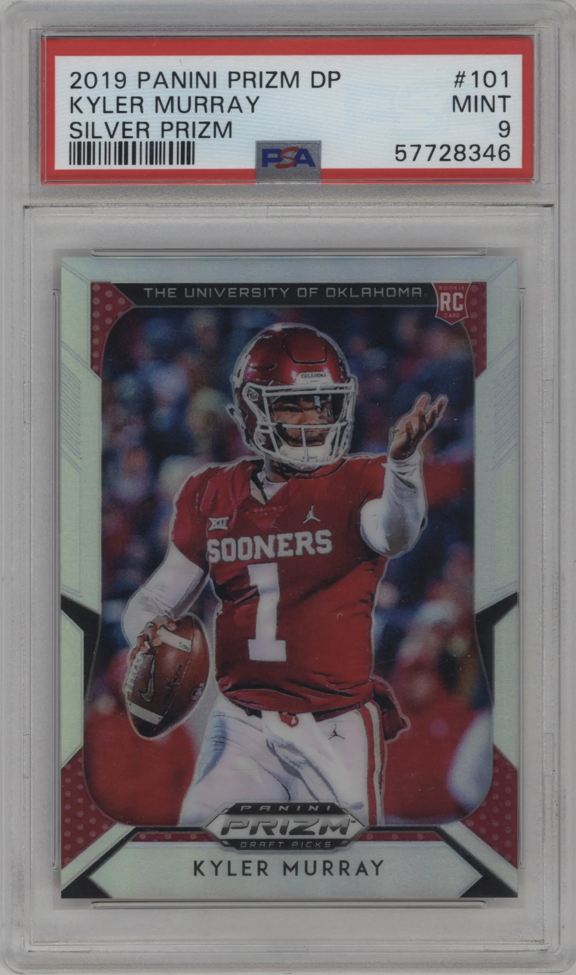 2019 Panini Prizm Draft Picks Kyler Murray Silver Prizm #101 PSA 9