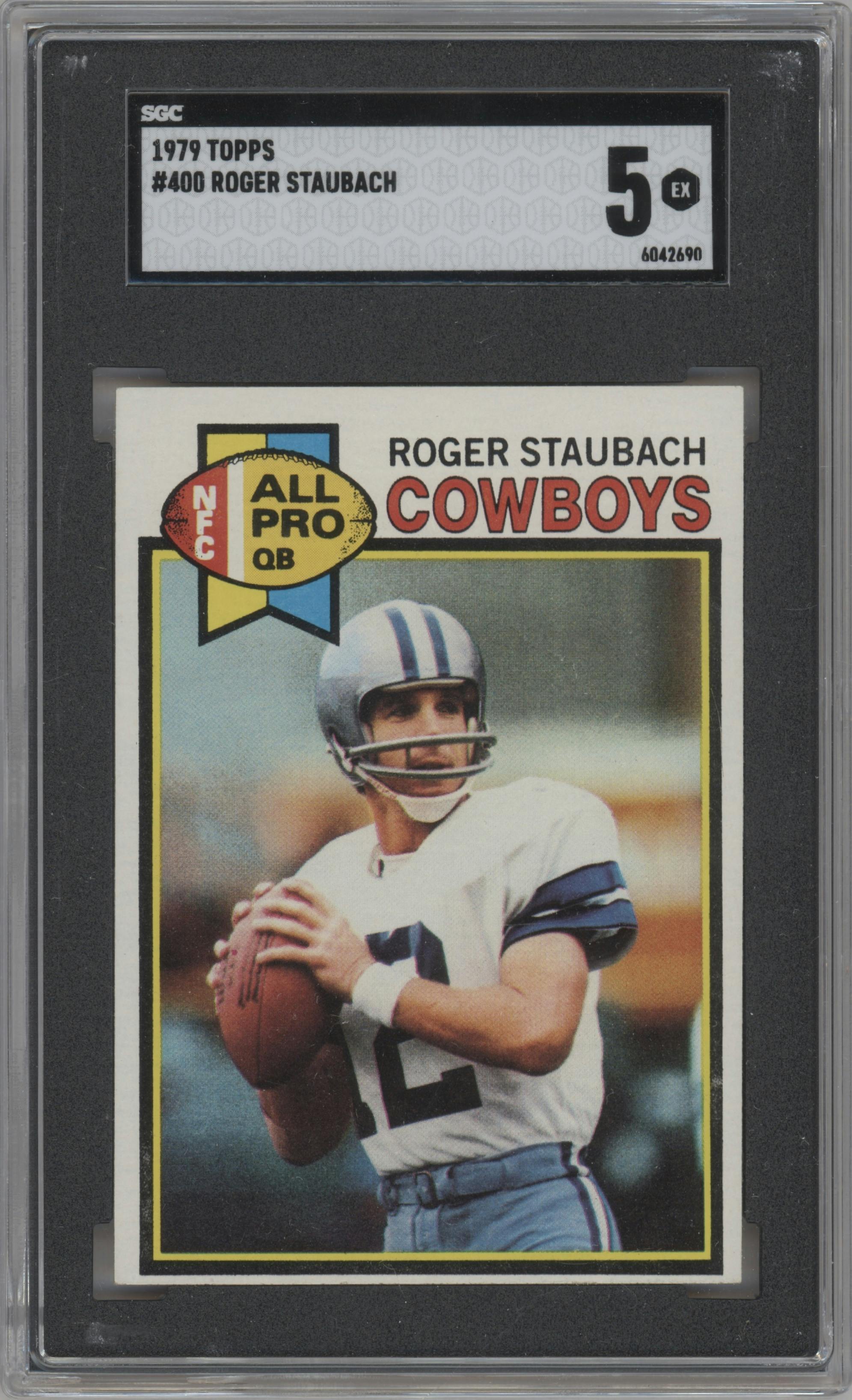  Roger Staubach from the 1979 Topps set graded by SGC and given an overall grade of 5.