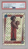 Jalen Green from the 2021-22 Panini Donruss Optic set featuring a Checkerboard parallel graded by PSA and given an overall grade of 10.