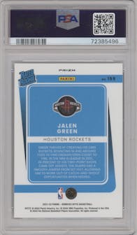 Jalen Green from the 2021-22 Panini Donruss Optic set featuring a Checkerboard parallel graded by PSA and given an overall grade of 10.