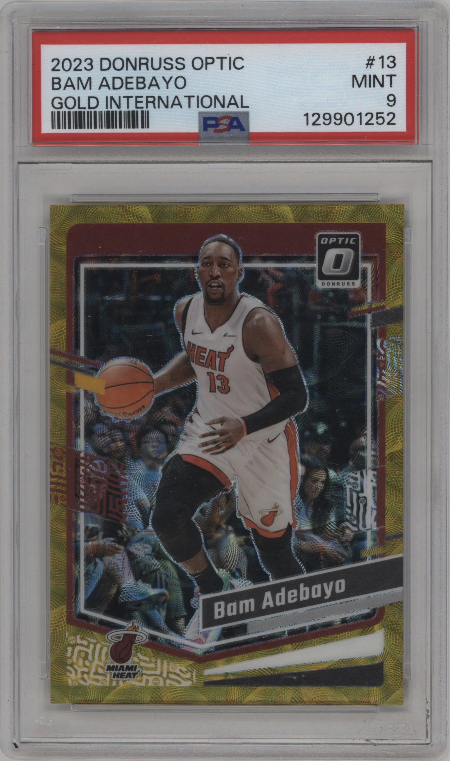 2023 Donruss Optic Bam Adebayo Gold International PSA 9