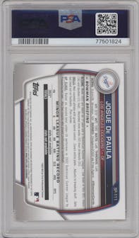 Josue De Paula from the 2023 Bowman  set graded by PSA and given an overall grade of 10.