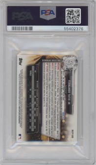 Fernando Tatis Jr. from the 2017 Bowman Chrome Mini set graded by PSA and given an overall grade of 9.