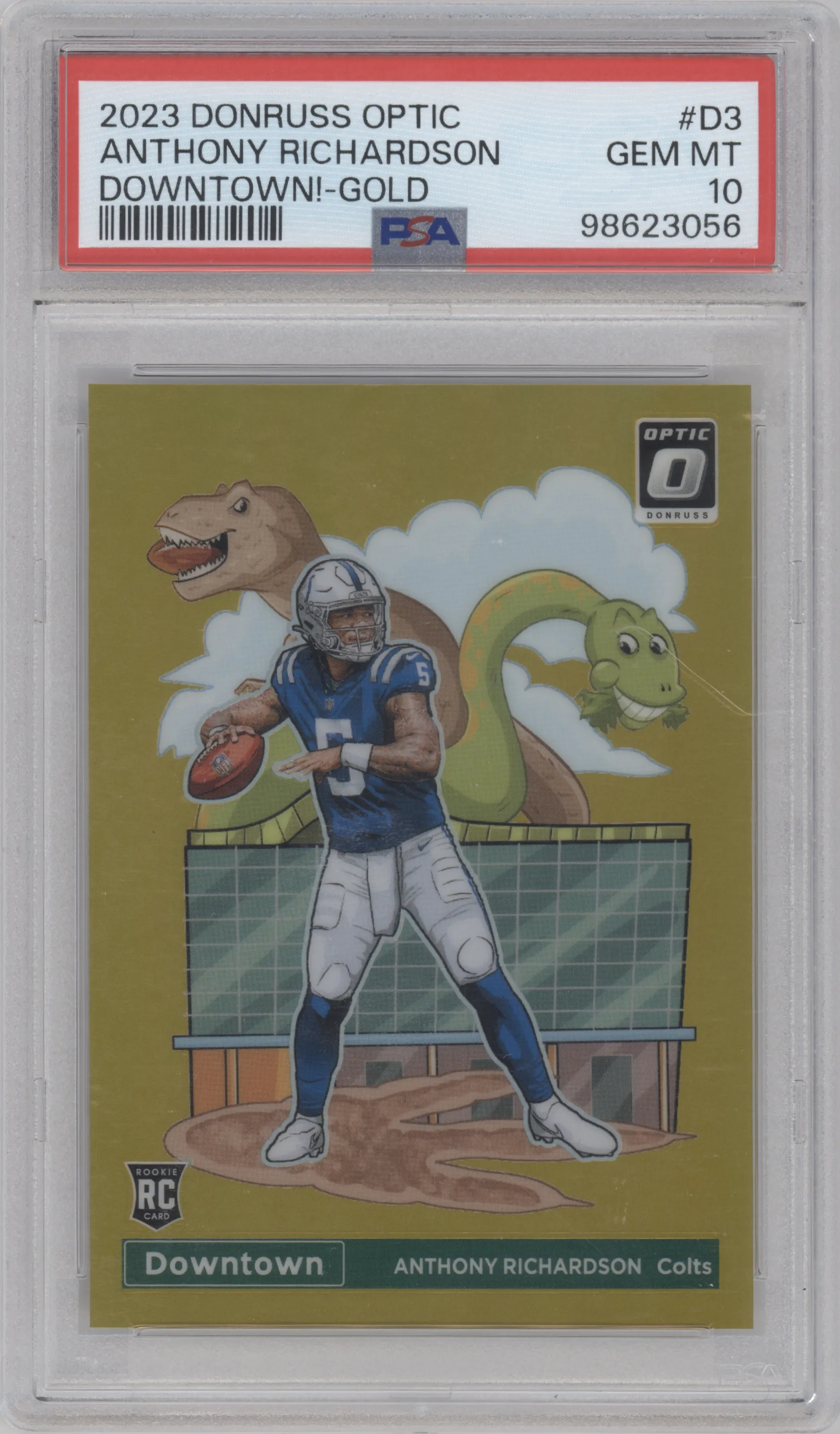 2023 Donruss Optic Downtown Anthony Richardson Gold #D-3 PSA 10