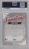 Mike Trout from the 2024 Topps Chrome set featuring a Red Refractor parallel graded by PSA and given an overall grade of 10.