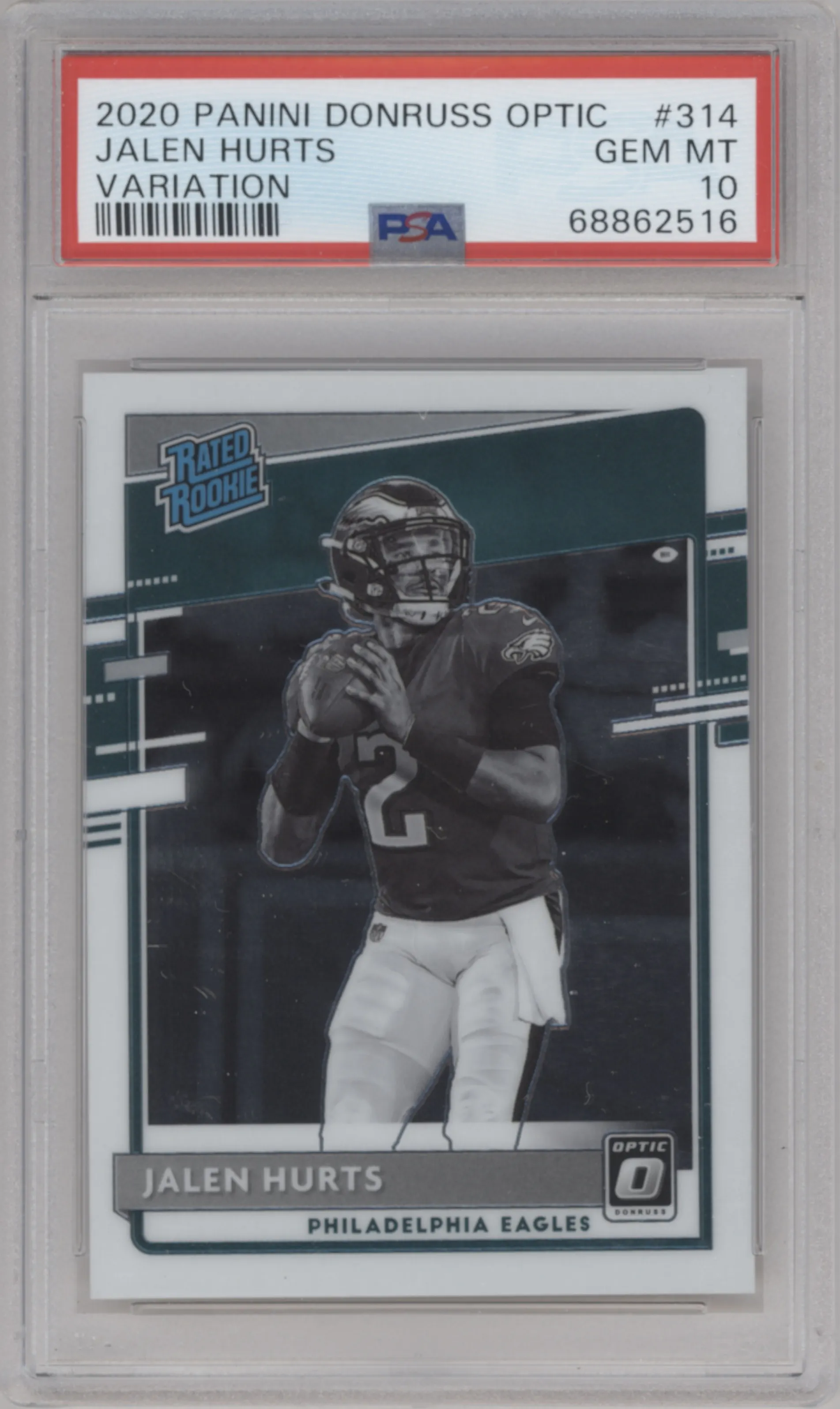 2020 Panini Donruss Optic Rtd.Rke.Variation Jalen Hurts PSA 10