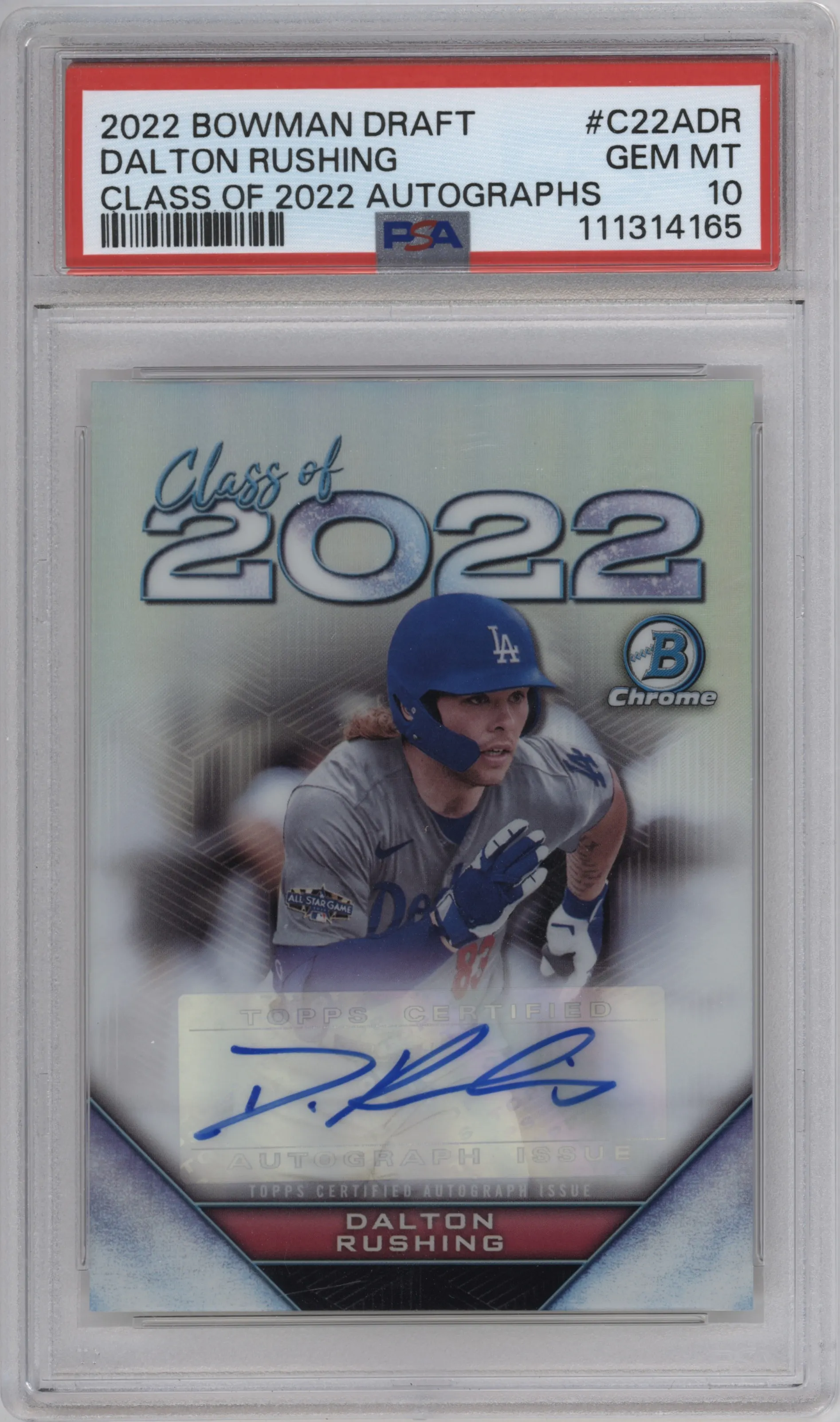 2022 Bowman Draft Class of 2022 Auto Dalton Rushing #C22A-DR PSA 10