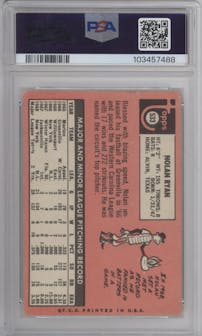 Nolan Ryan from the 1969 Topps set graded by PSA and given an overall grade of 2.