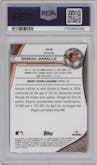 Samuel Basallo from the 2024 Bowman's Best set featuring a Refractor parallel graded by PSA and given an overall grade of 10.
