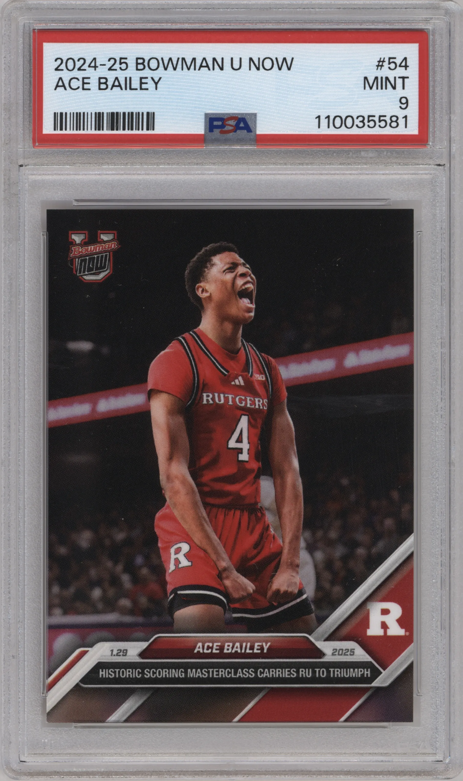 2024 Bowman U Now Ace Bailey PSA 9