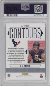 C.J. Stroud from the 2023 Panini Phoenix set graded by PSA and given an overall grade of 9.