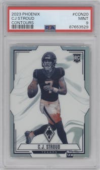 C.J. Stroud from the 2023 Panini Phoenix set graded by PSA and given an overall grade of 9.