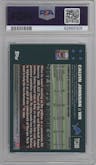 Calvin Johnson from the 2007 Topps Chrome set featuring a Refractor parallel graded by PSA and given an overall grade of 9.