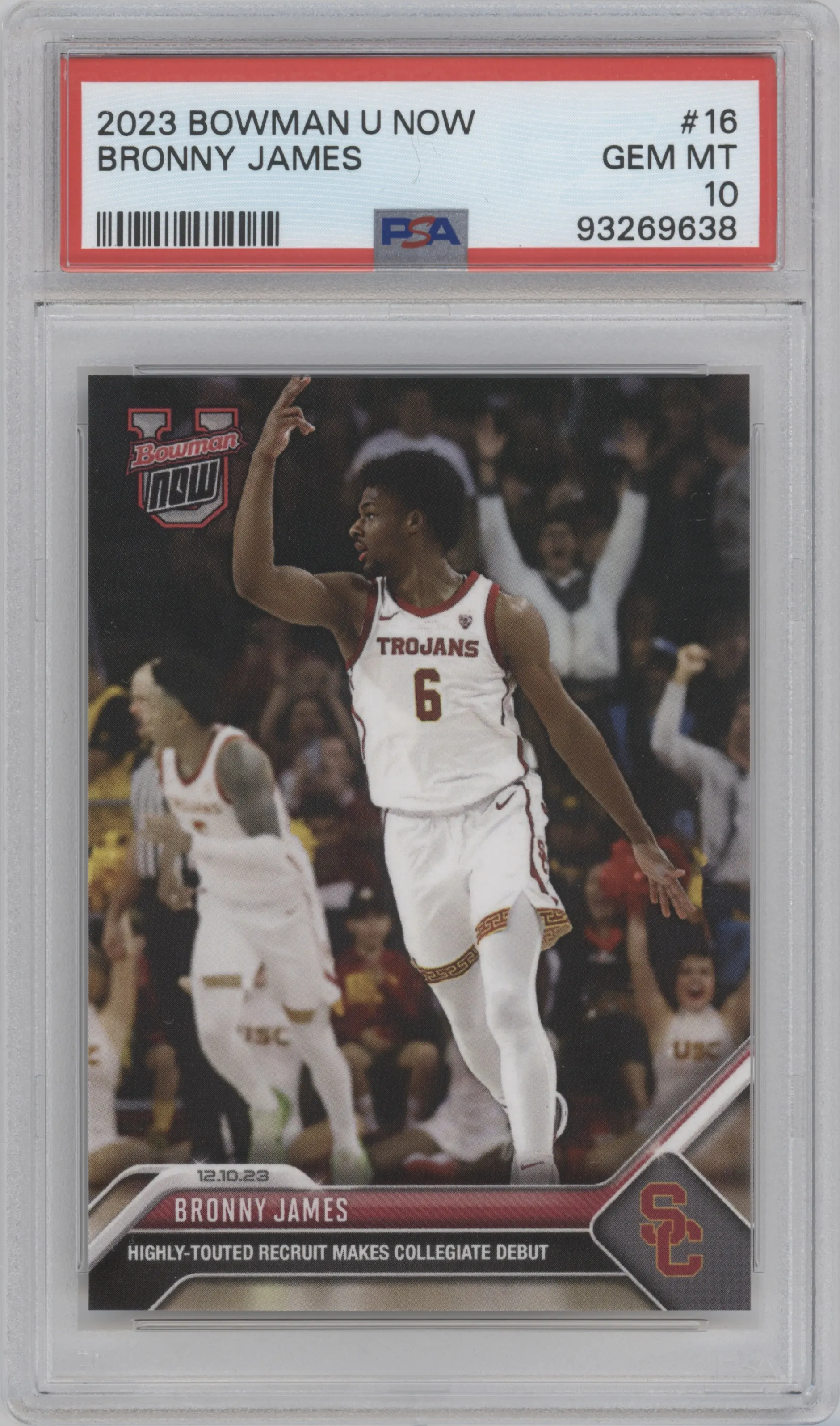 2023 Bowman U Now Bronny James PSA 10