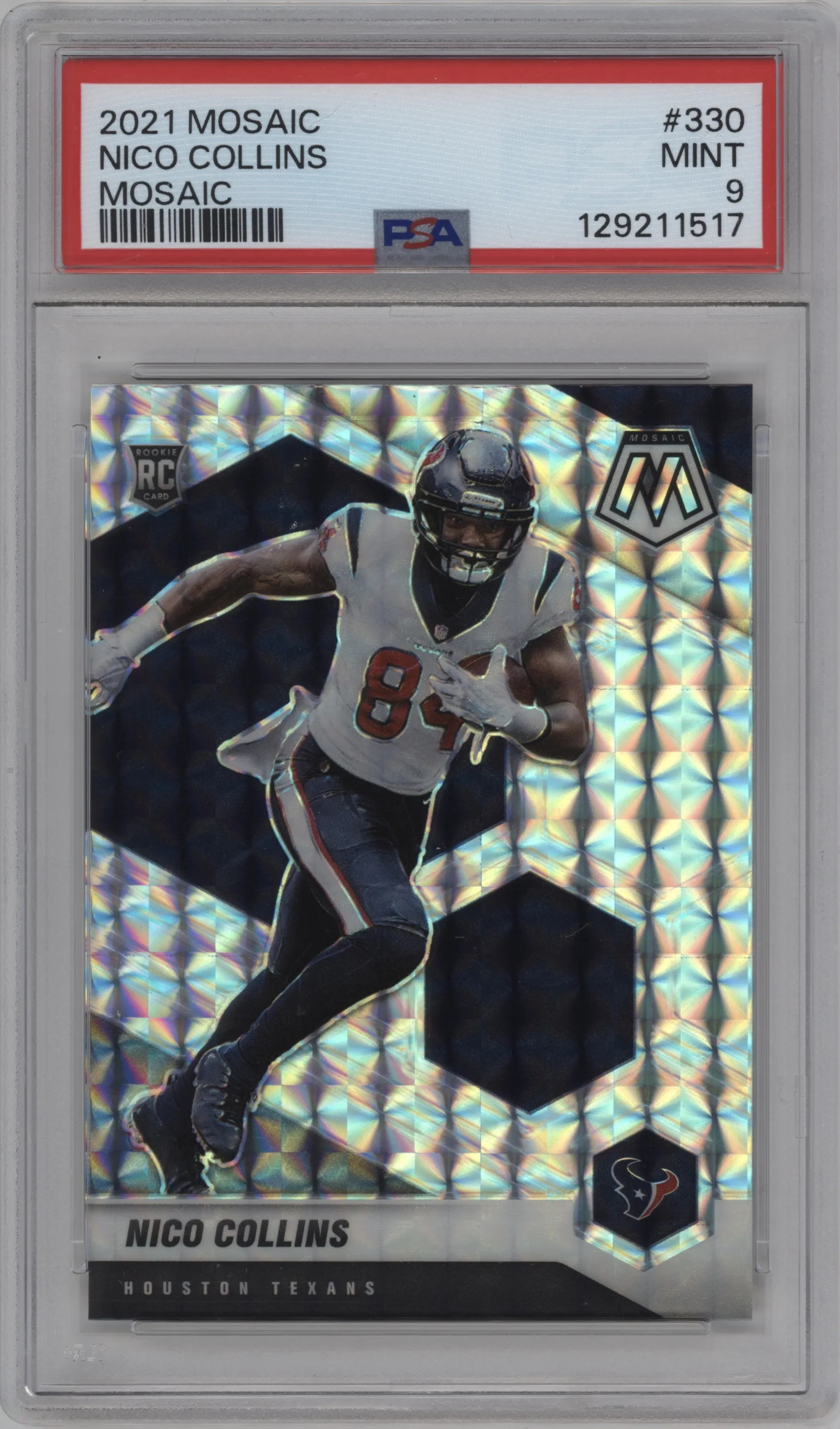 2021 Panini Mosaic Nico Collins Mosaic #330 PSA 9
