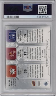 Stephen Curry/James Harden/Gerald Henderson from the 2009-10 UD Draft Edition set graded by PSA and given an overall grade of 9.