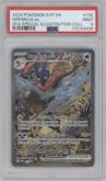 Greninja ex from the 2024 Pokemon SV set featuring a Shrouded Fable Greninja ex Special Illustration Collection parallel graded by PSA and given an overall grade of 9.