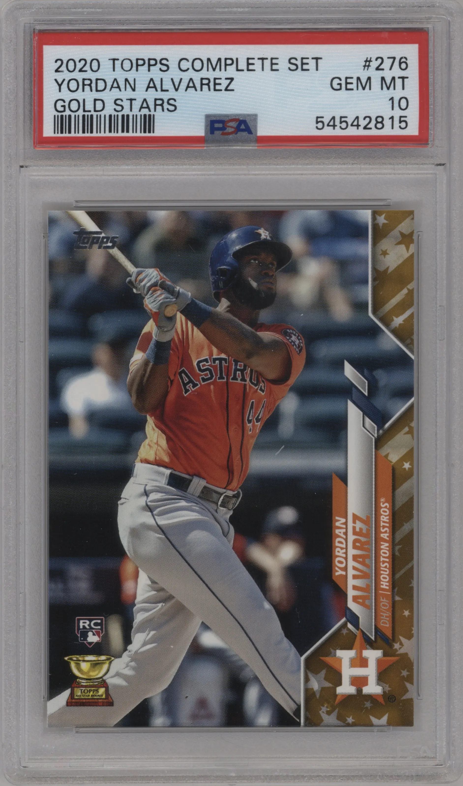 2020 Topps Complete Set Yordan Alvarez Gold Stars PSA 10