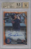 Bobby Dalbec from the 2016 Bowman Draft set featuring a Orange Refractor parallel graded by Beckett and given an overall grade of 9.5.