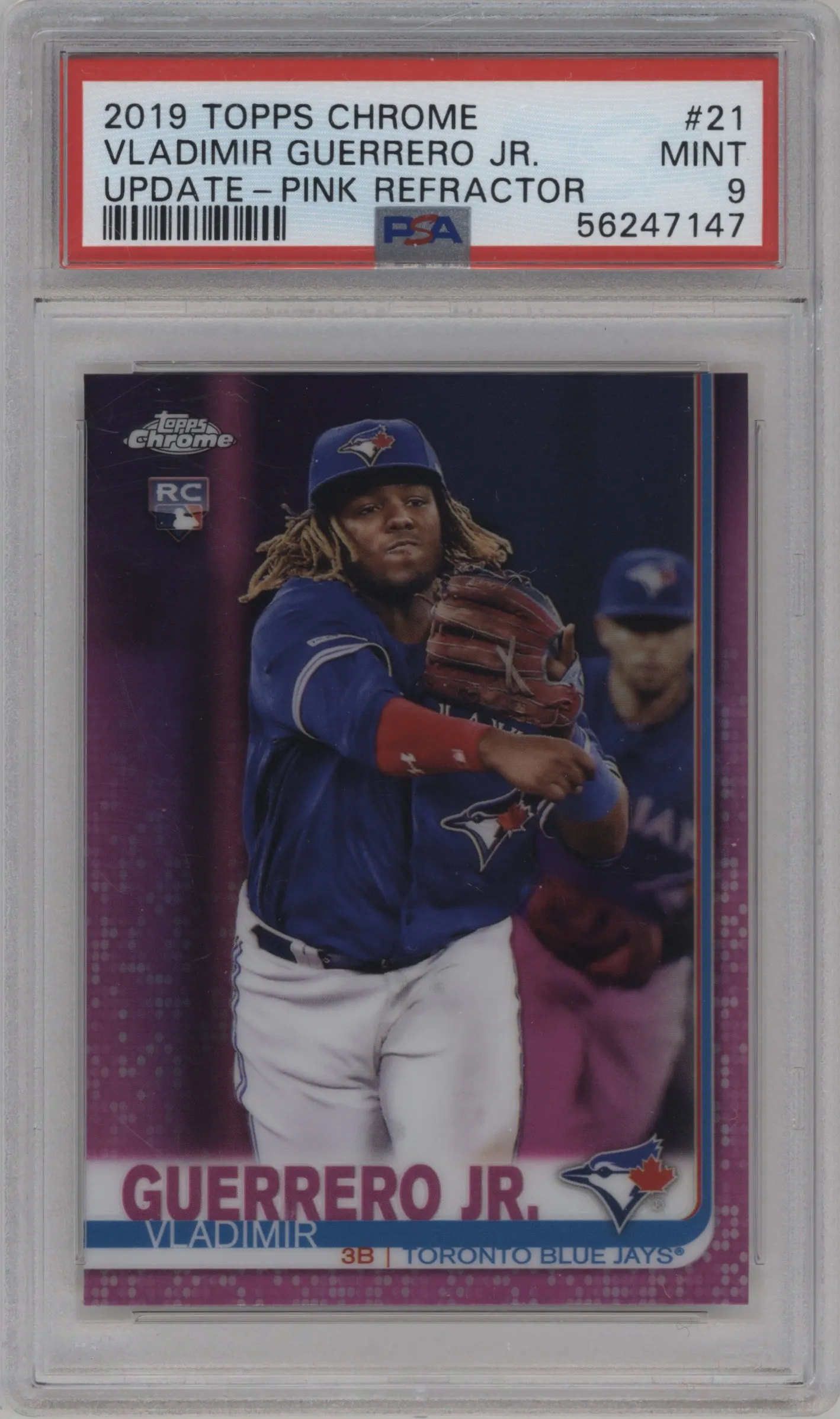 2019 Topps Chrome Update Vladimir Guerrero Jr. Pink Refractor PSA 9