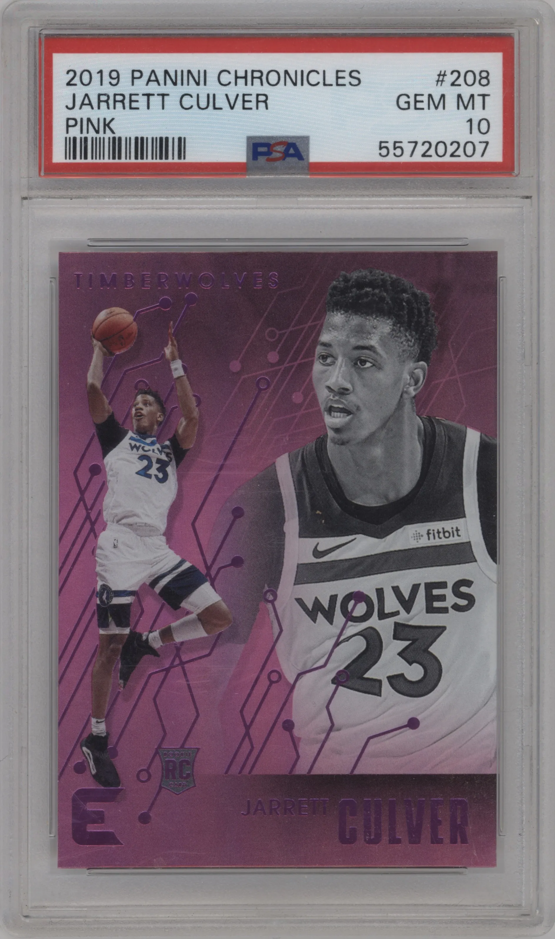 2019 Panini Chronicles Essentials Jarrett Culver Pink PSA 10