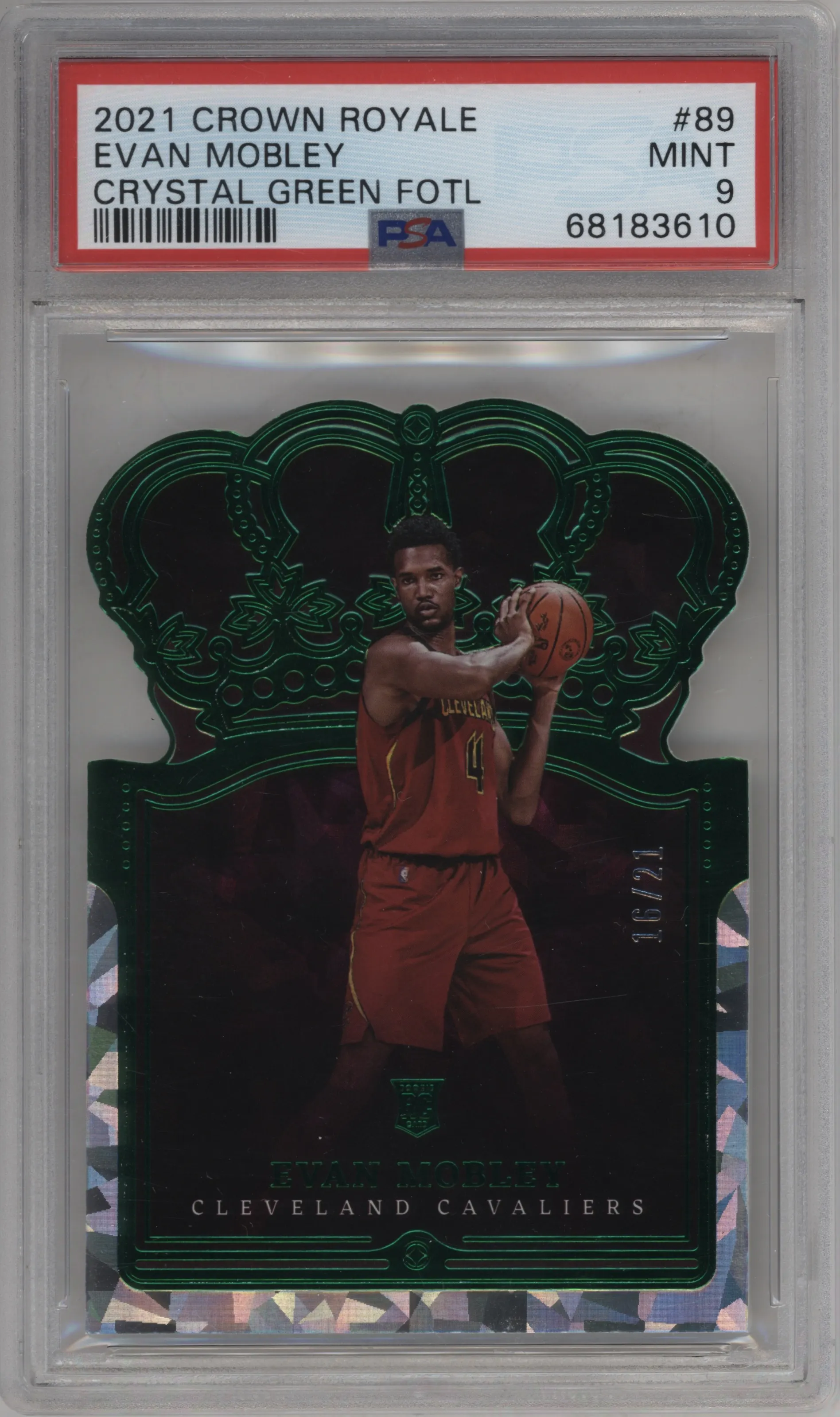 2021 Crown Royale Evan Mobley Crystal Green PSA 9