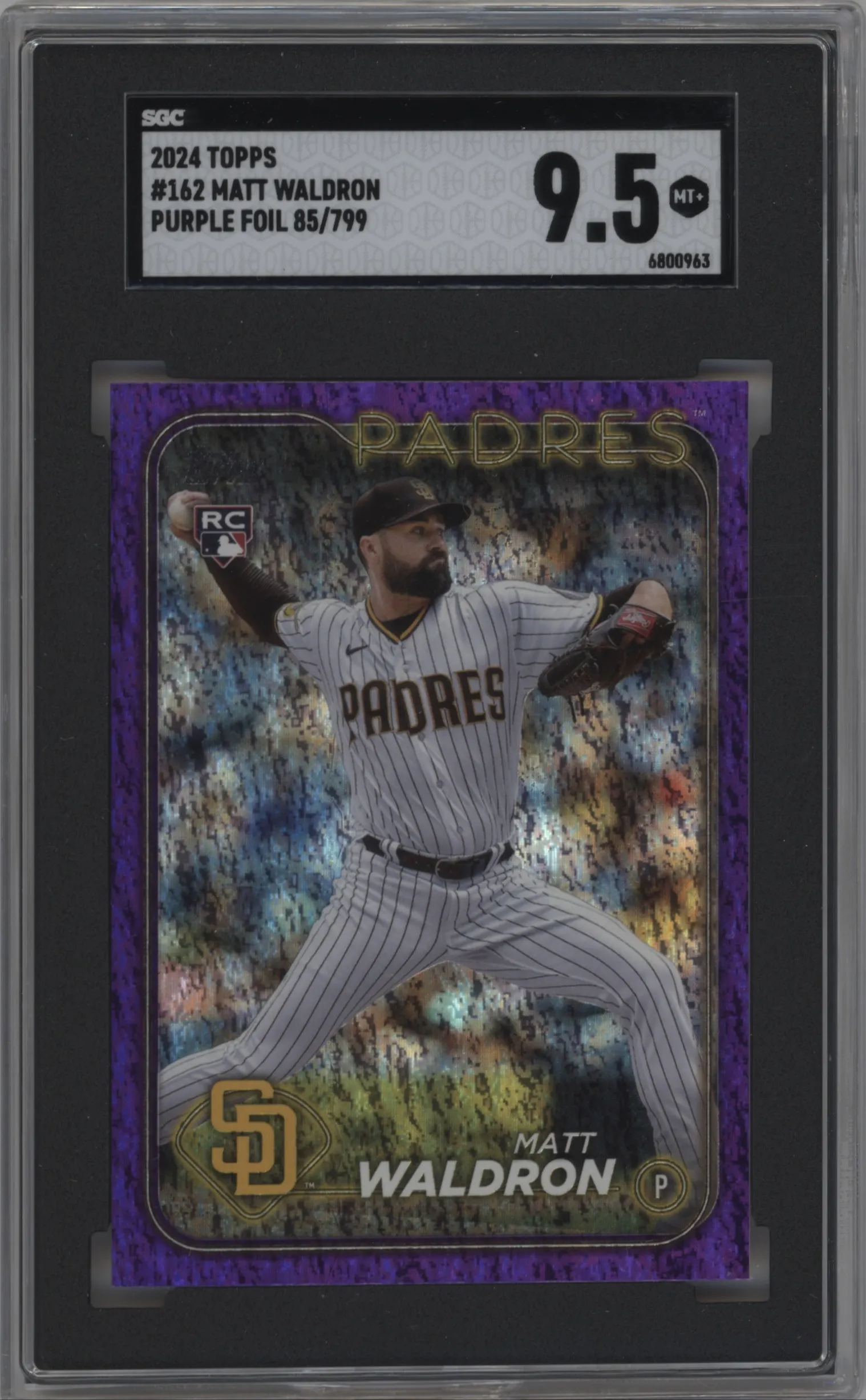 2024 Topps Matt Waldron Purple Holofoil #162 SGC 9.5