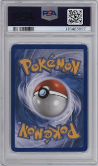 Reshiram from the 2011 Pokemon Black & White set graded by PSA and given an overall grade of 8.