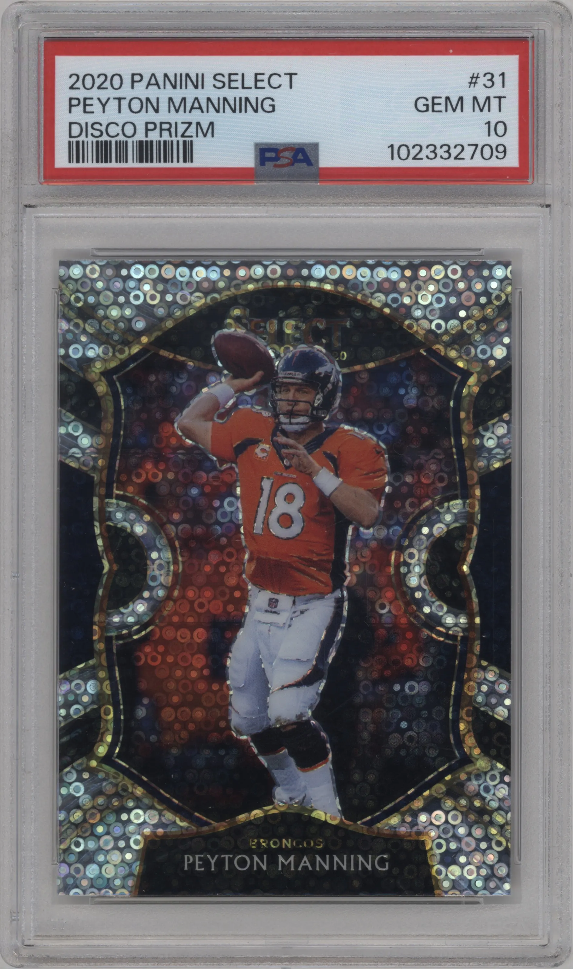 2020 Panini Select Peyton Manning Disco #31 PSA 10