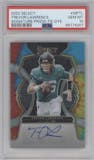 Trevor Lawrence from the 2022 Panini Select set featuring a Tie-Dye parallel graded by PSA and given an overall grade of 10.