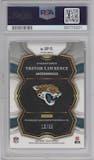Trevor Lawrence from the 2022 Panini Select set featuring a Tie-Dye parallel graded by PSA and given an overall grade of 10.