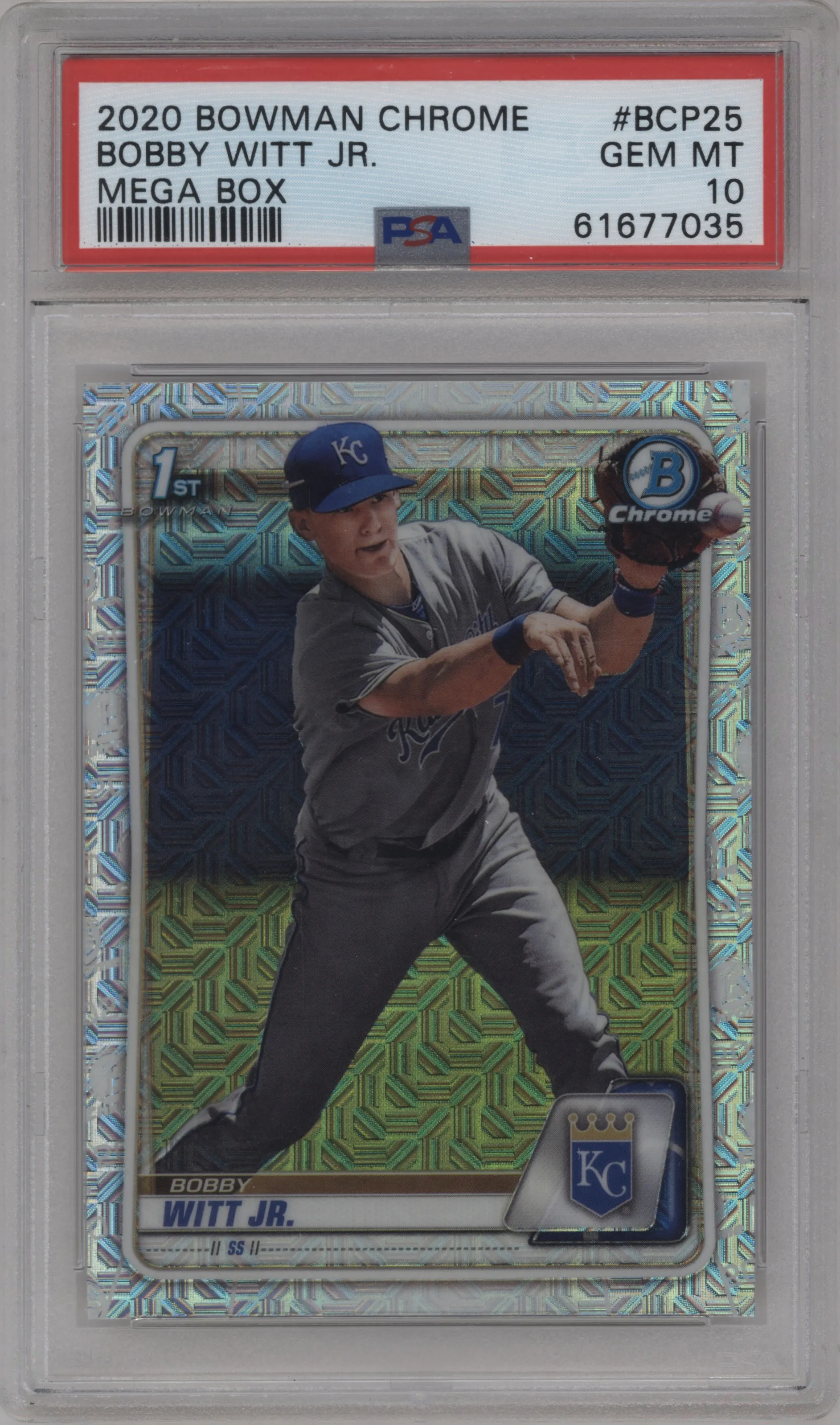 2020 Bowman Mega Box Chrome Chrome Prospect Bobby Witt Jr. #BCP-25 PSA 10