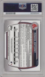 Roman Anthony from the 2023 Bowman  set graded by PSA and given an overall grade of 10.