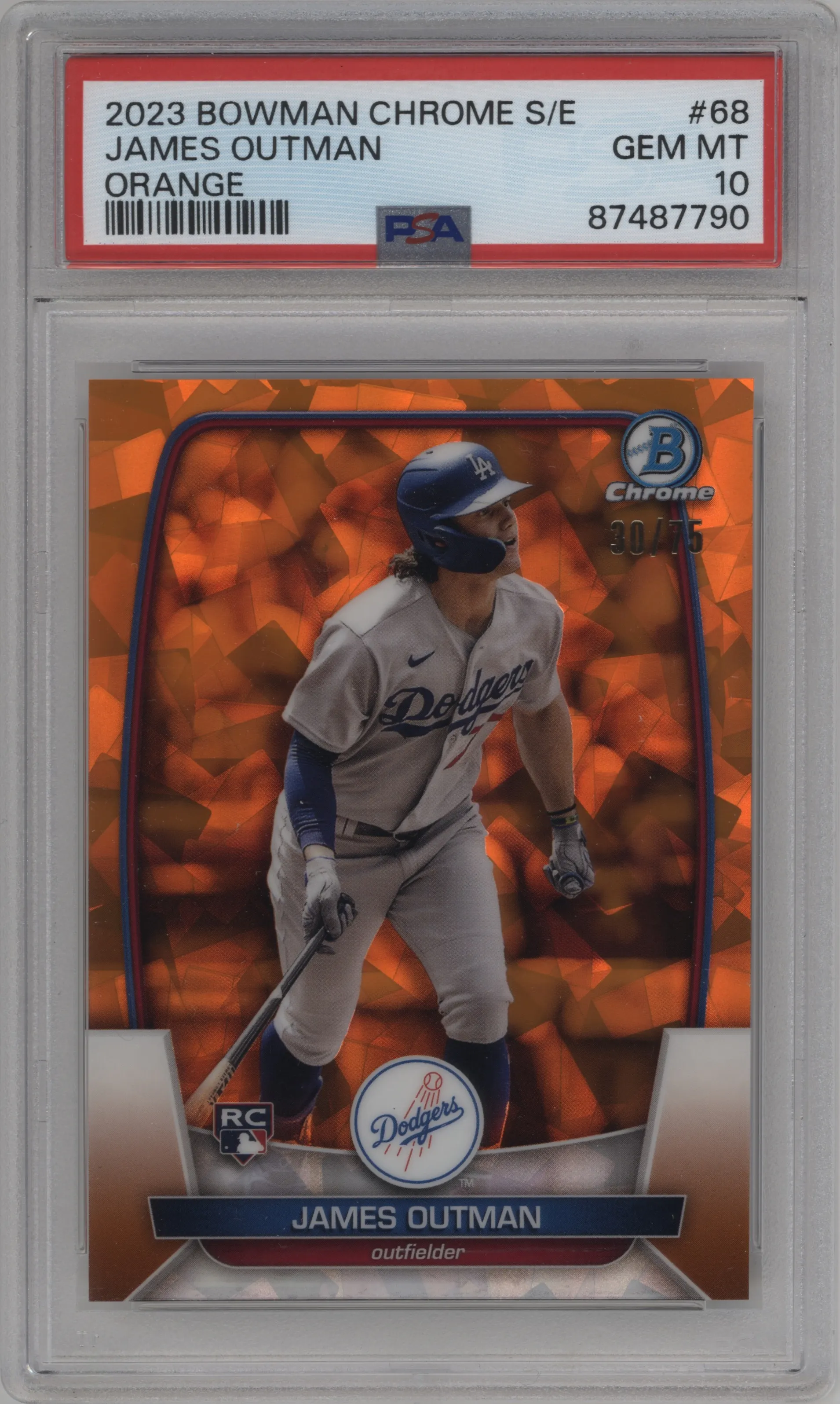 2023 Bowman Chrome Sapphire Edition James Outman Orange PSA 10